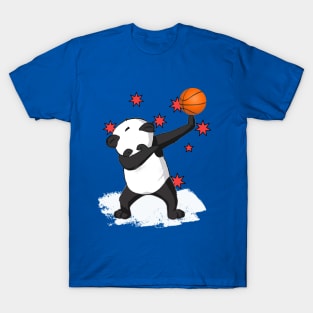 Basketball Kids Dabbing Panda T-Shirt